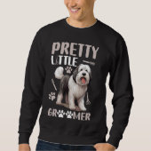 Hund Grooming Funny Pet Groomer Hübsch Kleiner Gro Sweatshirt (Vorderseite)