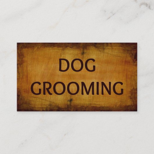 Hund Grooming Wood Grain Visitenkarte (Vorderseite)