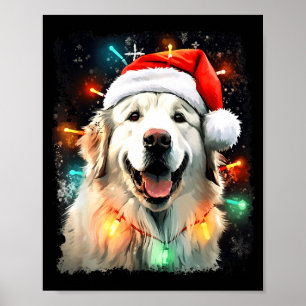 Hund Große Pyrenäen Weihnachten  Poster
