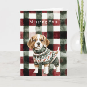 Hund Grüner Pullover Weihnachten Karte