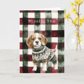 Hund Grüner Pullover Weihnachten Karte (Gelbe Blume)