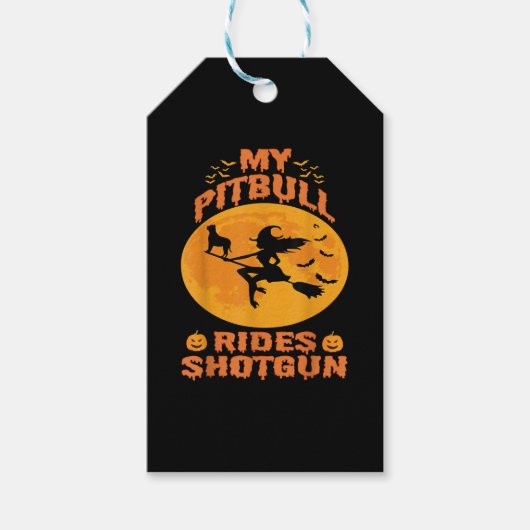 Hund Halloween Geschenkanhänger (Vorderseite)