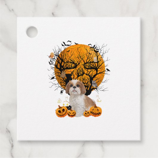 Hund Halloween Geschenkanhänger (Vorderseite)