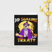 Hund Halloween hat jemand Leckerei gesagt Karte (Gelbe Blume)