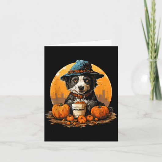 Hund Halloween Karte (Vorderseite)