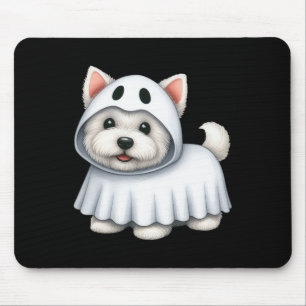 Hund Halloween Kostüm Ghost West Highland Terrier Mousepad