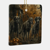 Hund Halloween Night Doggy Delight Keramikornament (Rechts)