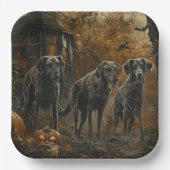 Hund Halloween Night Doggy Delight Pappteller (Vorderseite)