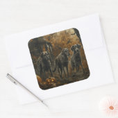 Hund Halloween Night Doggy Delight Quadratischer Aufkleber (Umschlag)