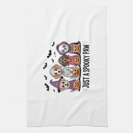 Hund Halloween nur eine Spooky Paw 2 Geschirrtuch (Vertikal)
