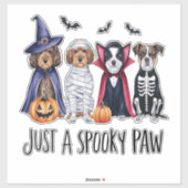 Hund Halloween nur eine Spooky Pfote Aufkleber (Blatt)