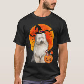 Hund Halloween Old English Sheepdog Kürbislaterne T-Shirt (Vorderseite)