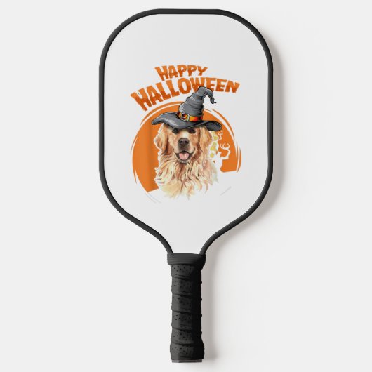 Hund Halloween Pickleball Schläger (Vorderseite)