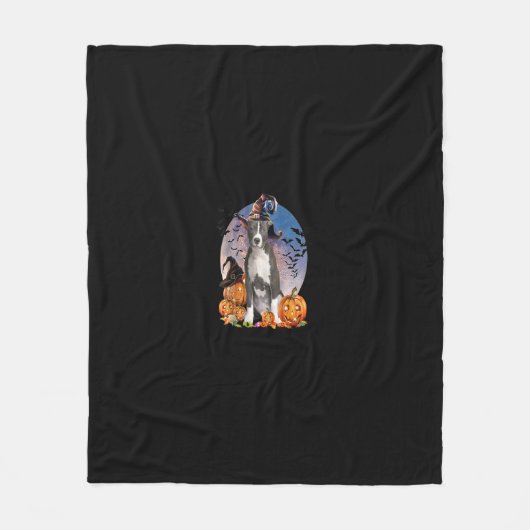Hund Halloween Pitbull Kürbislaterne Pumpkin Tank Fleecedecke (Vorderseite)
