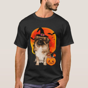 Hund Halloween Tibetan Spaniel Kürbislaterne Pumpk T-Shirt