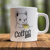 Hund halten eine Tasse sagt Coffee Dog