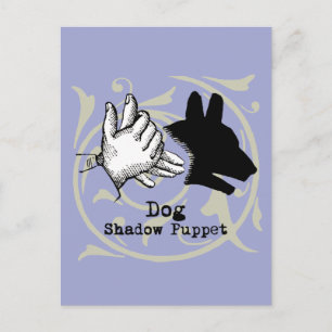 Hund Handpuppe Schatten Spiele Vintage Postkarte