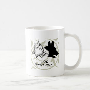 Hund-Handpuppen-Schatten-Spiele Vintage Kaffeetasse