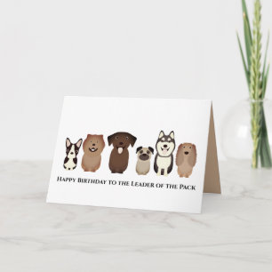 Hund Happy Birthday Card, Führer des Packs Karte