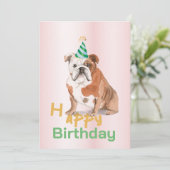 Hund Happy Birthday Party Einladung (Stehend Vorderseite)