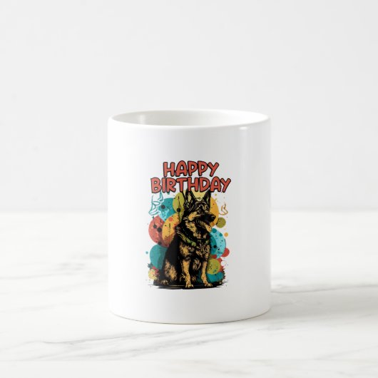 Hund Happy Birthday Party Shep Clot Kaffeetasse (Mittel)
