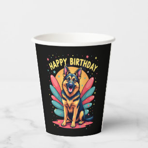 Hund Happy Birthday Party Shep Clot Pappbecher