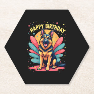 Hund Happy Birthday Party Shep Clot Untersetzer