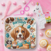 Hund Happy Birthday Tableware Pappteller (Party)