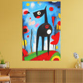 Hund Harmony: Ein Ode an Joan Miró Leinwanddruck (Insitu (Wohnzimmer))