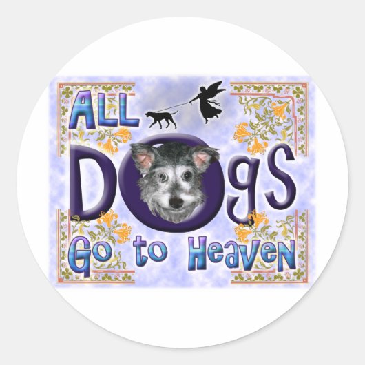 Hund Heaven Runder Aufkleber (Vorderseite)
