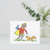 Hund-Held Postkarte (Stehend Vorderseite)