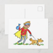 Hund-Held Postkarte (Vorne/Hinten)