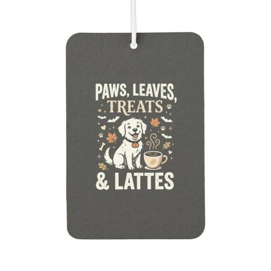Hund Herbst Latte Halloween Autolufterfrischer (Vorderseite)