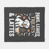 Hund Herbst Latte Halloween Fleecedecke (Vorderseite (Horizontal))