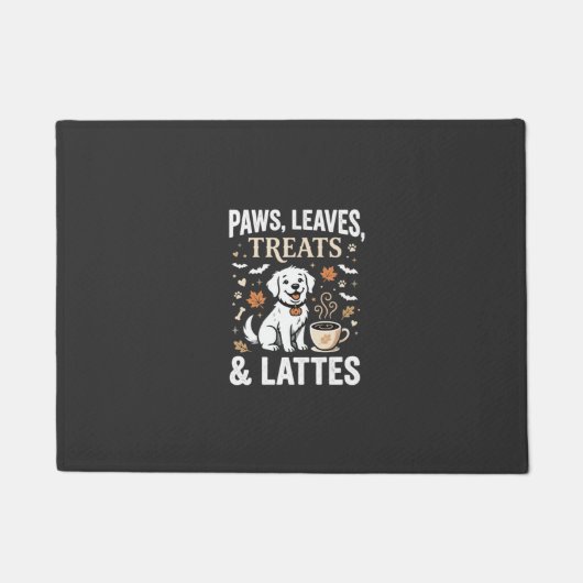 Hund Herbst Latte Halloween Fußmatte (Vorderseite)