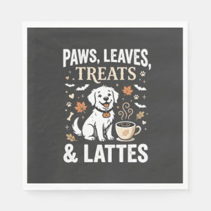 Hund Herbst Latte Halloween Serviette