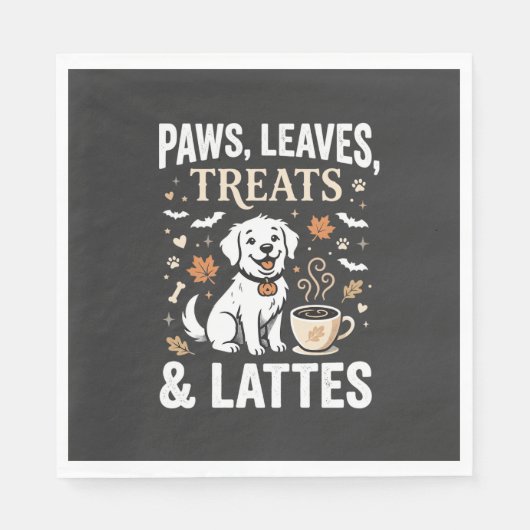 Hund Herbst Latte Halloween Serviette (Vorderseite)