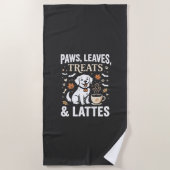 Hund Herbst Latte Halloween Strandtuch (Vorderseite)
