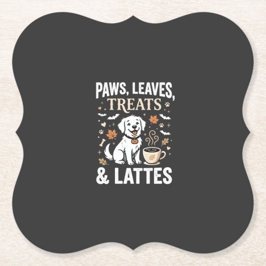 Hund Herbst Latte Halloween Untersetzer (Vorderseite)