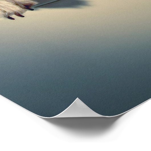 Hund hilft beim Waschen Poster (Ecke)