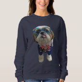 Hund HipsterShih Tzu Sweatshirt (Vorderseite)