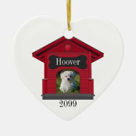 Hund Hochladen Foto Dog House w Bone Herz Weihnach Keramik Ornament
