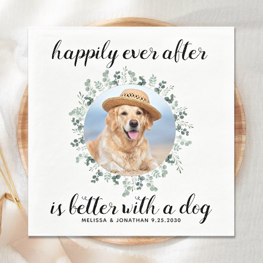 Hund Hochzeit nach dem Foto Serviette