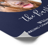 Hund Hochzeit Unterschrift Cocktail Navy Blau Poster (Ecke)