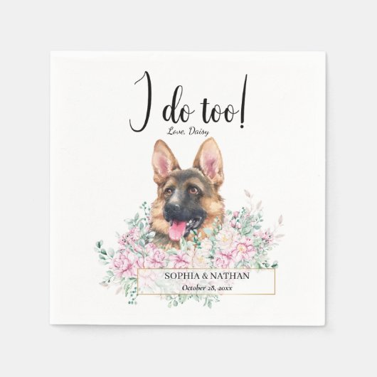 Hund Hochzeitcocktail Napkins Serviette (Vorderseite)