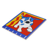 Hund, holländischer Delft Look Fliese (Seite)