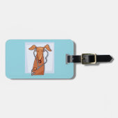 Hund Hört auf Musik Funny Kopfhörer Pup Gepäckanhänger (Vorderseite horizontal)