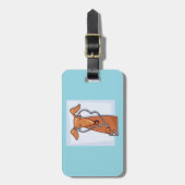 Hund Hört auf Musik Funny Kopfhörer Pup Gepäckanhänger (Vorderseite vertikal)