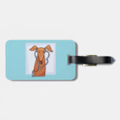 Hund Hört auf Musik Funny Kopfhörer Pup Gepäckanhänger (Rückseite horizontal)