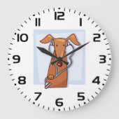 Hund Hört auf Musik Funny Kopfhörer Pup Große Wanduhr (Vorderseite)